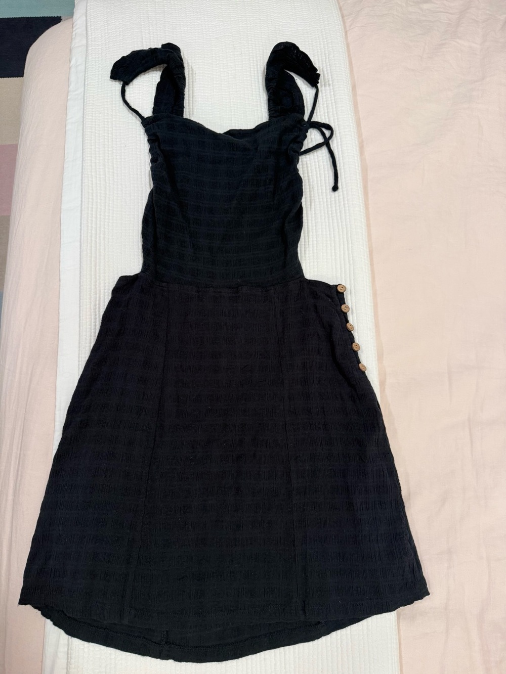 Free People Black Sleeveless Sundress with Open Back, Size S